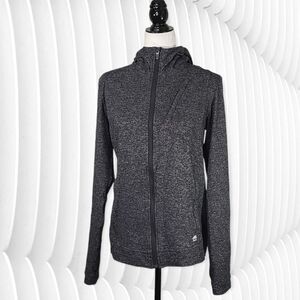 Roots Women's Hoodie Size S Warmup With Thumb Holes Grey/Black Made in Canada